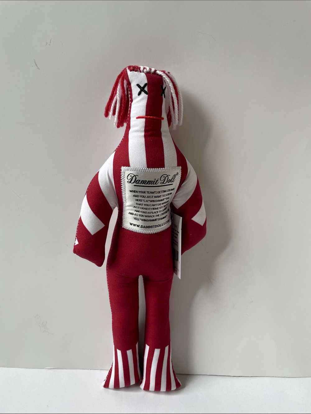 NIB Dammit Doll Red & White Striped Plush Stress Doll - Picture 2 of 4